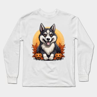 Halloween Siberian Husky Dog Long Sleeve T-Shirt
